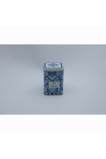 EVLE Er008-y3 Azulejos Sugar Patterned Square Metal Storage Container 8x8 Cm