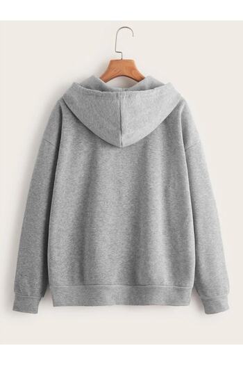 trendgar Gray Zippered Sweatshirt