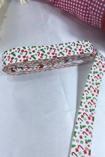 Hobigram New Year Ornament Packaging Ribbon White Patterned – New Year Ornament, Stylish Design, Women's Accessory – Yı