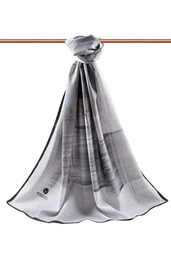 Vissona Women's Luxury Medina Silk Shawl Gray - Smoke