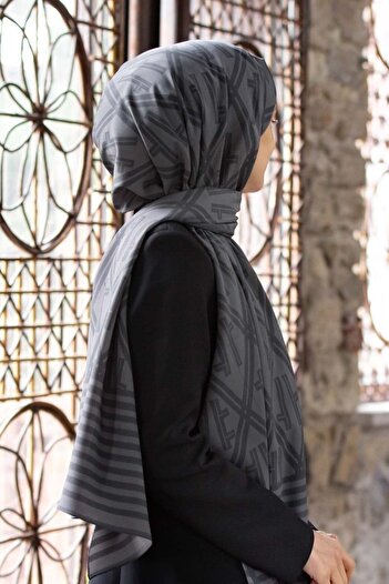 Vissona Women's Luxury Medina Silk Shawl Smoked-5
