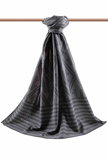 Vissona Women's Luxury Medina Silk Shawl Smoked-5