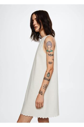 MANGO Woman Linen Cotton Blend Dress