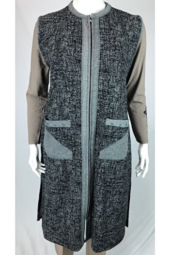 ECE GİYİM E.z.m - Melted Zippered Long Vest