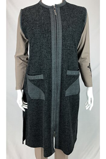 ECE GİYİM E.z.m - Melted Zippered Long Vest