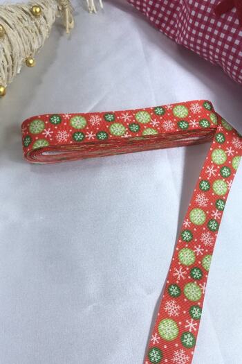 Hobigram 2026 Decoration Gift Packaging Ribbon Green Red Snowflake Price Is for 1 Meter – Christmas Ornament