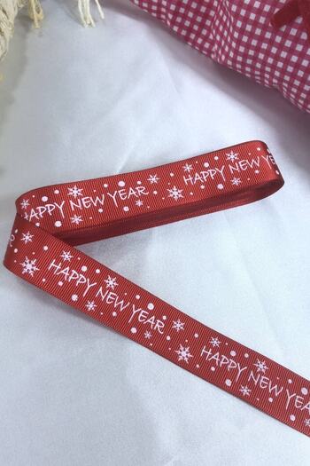 Hobigram 2026 Decoration Gift Packaging Ribbon Red Happy New Year Price Is for 1 Meter – New Year Ornament