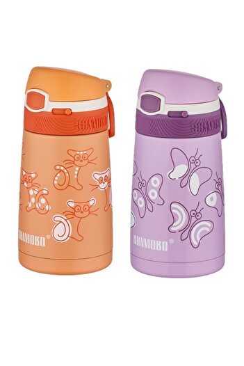 Shamobo 2li Set Pipetli Çelik Termos 350ml -6 Saat Isı Yalıtımı-