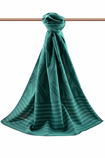 Vissona Petrol Green Women's Luxury Medina Shawl Silk
