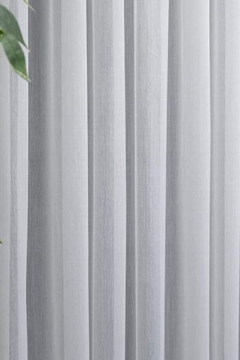 Glows Home Rüyaper Bamboo Slub Iron-Free Wrinkle-Free Tulle Curtain 1X3 Layer Pleated
