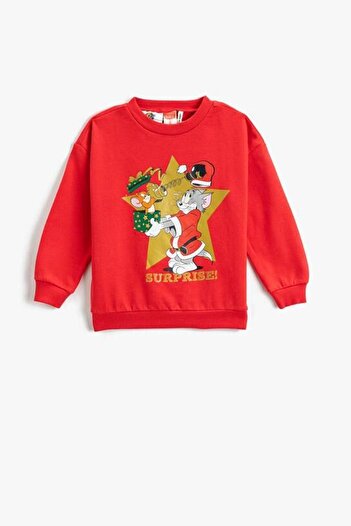 Koton Baby Boy New Year Themed Tom And Jerry Licensed Printed Sweatshirt 3wmb10381tk