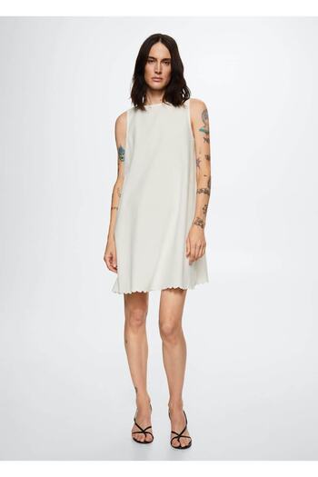 MANGO Woman Linen Cotton Blend Dress