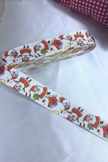 Hobigram New Year 2026 Gift Packaging Ribbon White Santa Claus – New Year's Ornament, Stylish Design, Women's Accessory