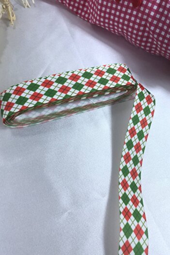 Hobigram 2026 Decoration Gift Packaging Ribbon Red Green Patterned – Christmas Ornament, Stylish Design – New Year