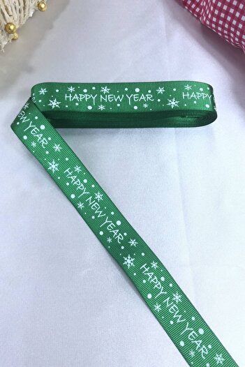Hobigram 2026 Decoration Gift Packaging Ribbon Green Happy New Year – New Year Ornament, Stylish Design – New Year