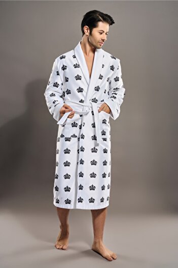 Nuşa Long Shawl Digital Printing Curl Men And Bathrobe