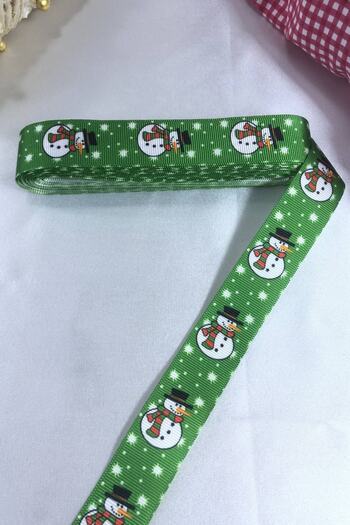 Hobigram 2026 Ornament Gift Packaging Ribbon Green Snowman – New Year Ornament, Stylish Design – New Year Ornament