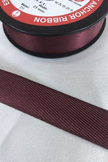Hobigram Burgundy Color Herringbone Ribbon Price Is for 1 Meter – Ribbon, Stylish Design, Women's Accessory – Ribbon