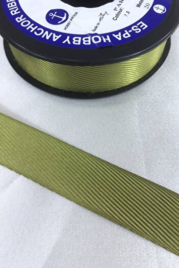 Hobigram Oil Green Herringbone Ribbon Price Is for 1 Meter – Ribbon, Stylish Design, Women's Accessory – Ribbon