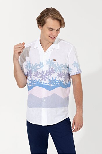 U.S. Polo Assn. Μπλε ανδρικό πουκάμισο