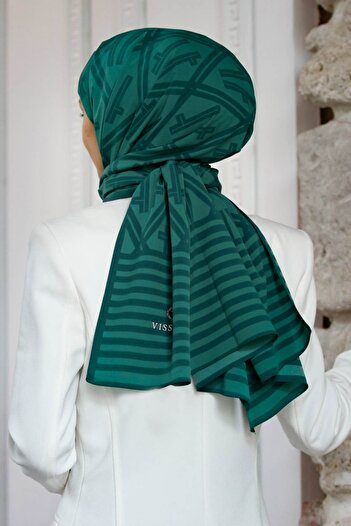Vissona Petrol Green Women's Luxury Medina Shawl Silk
