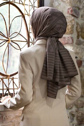 Vissona Women's Luxury Medina Silk Shawl Brown-1
