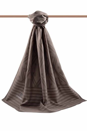 Vissona Women's Luxury Medina Silk Shawl Brown-1