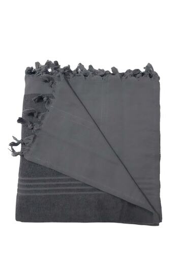 Romans Beach Towel with Tassels Gray 90x180 Cm