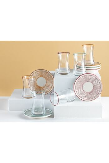 English Home Linette Porcelain 6-Piece Tea Set 160 ml Colorful