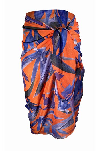 Bolder Amara Orange And Purple Patterned Pareo