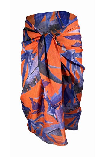 Bolder Amara Orange And Purple Patterned Pareo