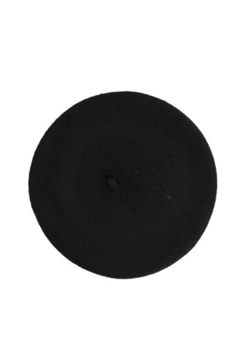 End Point Unisex Black French Painter Felt Beret