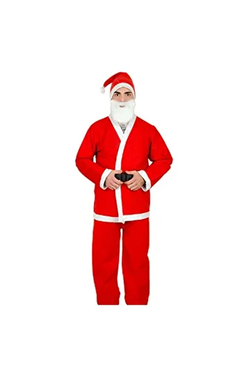kostüm selesi Santa Claus Costume Outfit New Year Dress Red Fleece For Adult Happy New Year