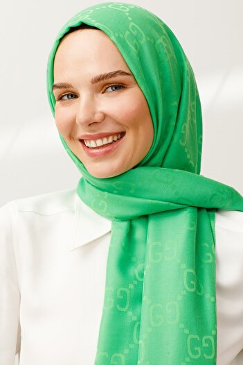 FRESCO SCARFS Жіночий палантин з шовковистої бавовни з візерунком G*відкритий Benetton