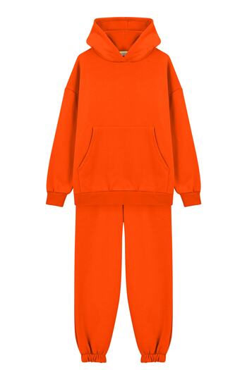 La Sarta Joda Orange Hooded Oversize Unisex Tracksuit Set