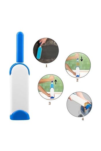 OMAC Copy - Dust Hair Remover Blue Brush Set Cat Dog Hair Collection Petzoom