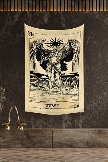 Vagonik Tarot Kartı Time Duvar Örtüsü Halısı 140x100 Cm-70x100 Cm