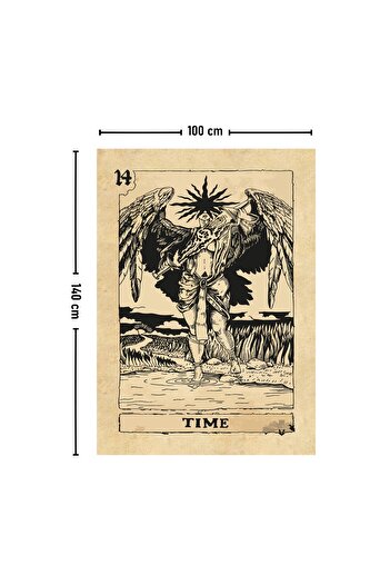 Vagonik Tarot Kartı Time Duvar Örtüsü Halısı 140x100 Cm-70x100 Cm