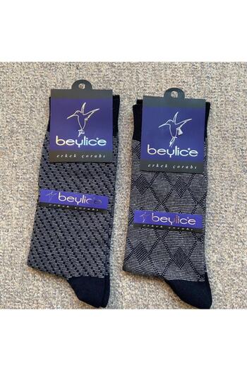 Beylice Men's Quality Laser Pattern 4-Piece Socks