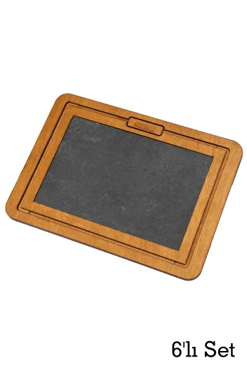 MicroWood Stone Wooden Steak Board, Light Oak, 6 Pieces, Large Size 29 X 40cm, Birch, Steak Serving Board