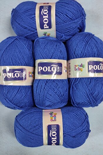 Polosu (5 Τεμάχια) Candy Baby 221 Μπλε Πλεκτό Χειροποίητο Νήματα για Γιλέκο Ζακέτα Νήματα Πανί Πουλόβερ