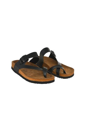 JustBow Μαύρες παντόφλες Unisex