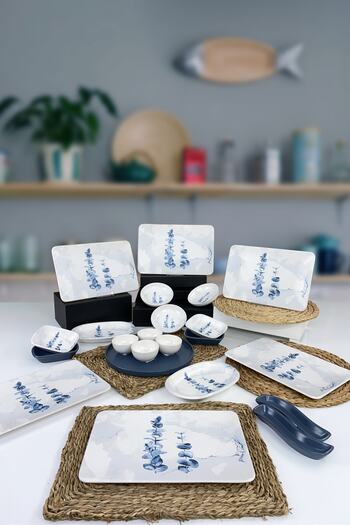 Keramika Blue Magic 22 Piece Siera Breakfast Set for 6 People