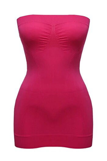 Emay Women's Pink Patterned Strapless Undershirt 5005