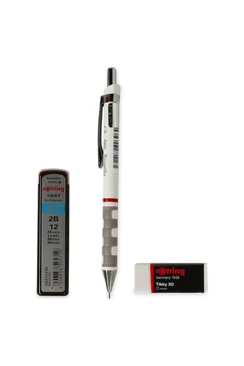 Rotring Tikky School Set 0.7 Mm White Versatil Pen + Eraser + Nib
