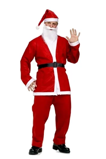 kostüm selesi Santa Claus Costume Outfit New Year Dress Red Fleece For Adult Happy New Year