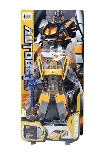 Asya Kartela Silahlı Sarı Dönüşebilen Transform Robot 25 Cm 12528-sd-129
