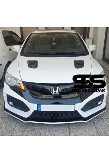 STS Oto Aksesuar Honda Civic Fd6 Compatible Piano Black Hood Top Ventilation Grille