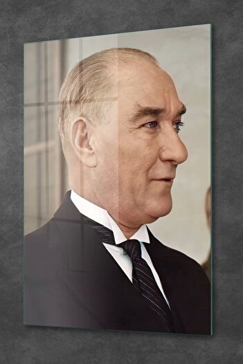 Decovetro Tablo din sticlă Ataturk în costum negru