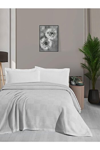 Mulberry Waflle Patterned Pique, Blanket, 100% Cotton, Thick Thread, Soft, Double 220*240-white